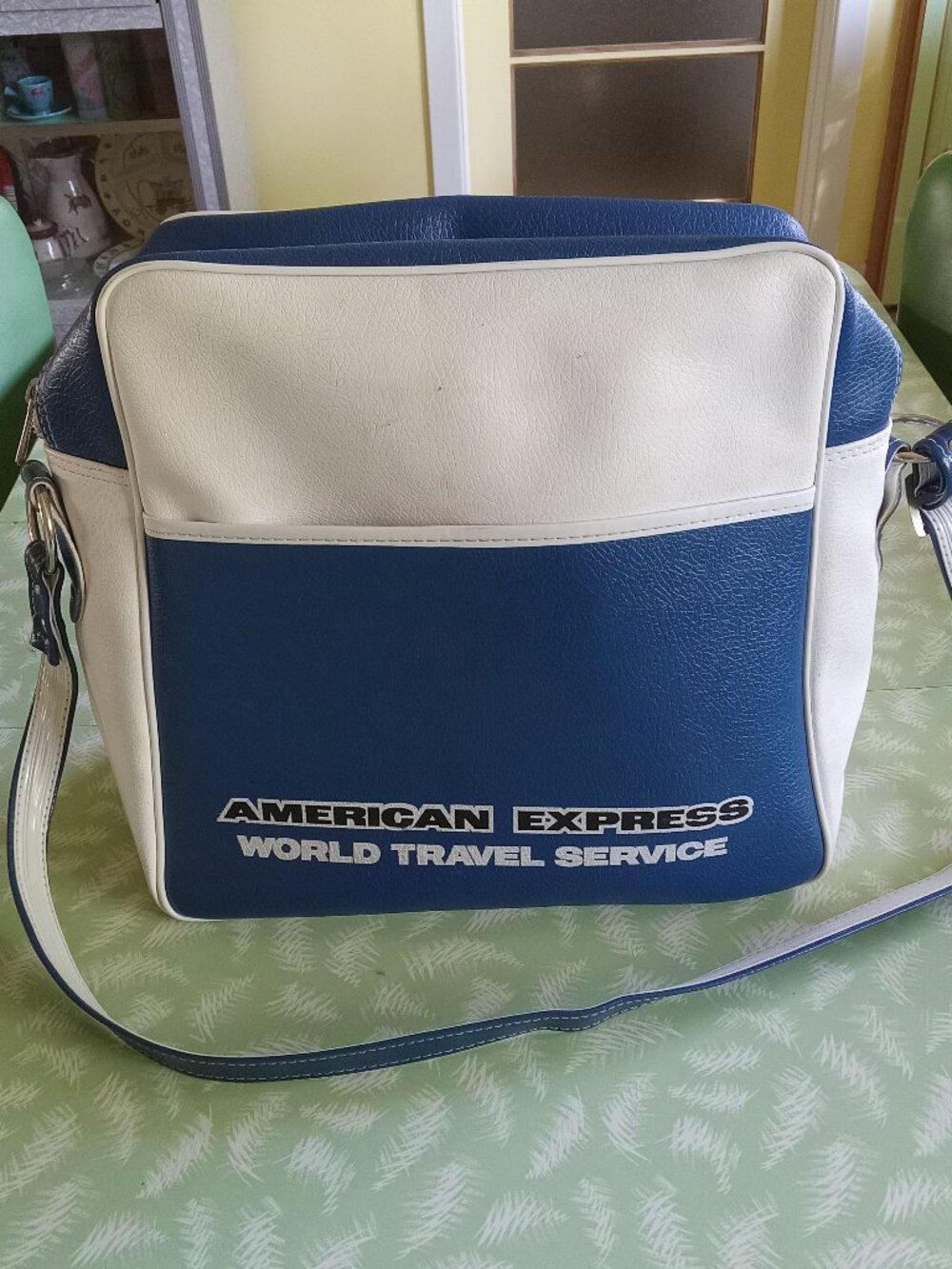 Vintage carry on luggage travel bag American Express 1970 1980